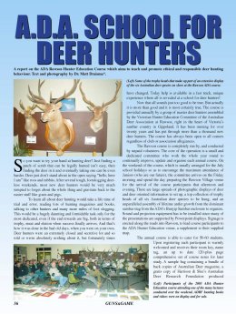ADA School for Deer Hunters - page 56 Issue 42 (click the pic for an enlarged view)