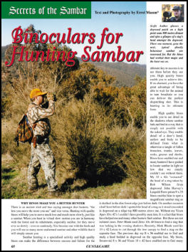 Binoculars for Hunting Sambar - page 68 Issue 50 (click the pic for an enlarged view)
