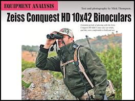 Zeiss Conquest HD 10x42 Binoculars by Mick Thompson (p98) Issue 78 (click the pic for an enlarged view)