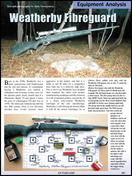 Weatherby Fiberguard .223R - page 105 Issue 49 (click the pic for an enlarged view)