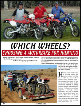 Choosing a Motorbike for Hunting  - page 44 Issue 49 (click the pic for an enlarged view)