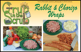 Grub in the Scrub - Rabbit and Chorizo Wraps - page 56 Issue 65 (click the pic for an enlarged view)