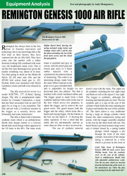 
Remington Genesis 1000 Air Rifle - page 106 Issue 47 (click the pic for an enlarged view)