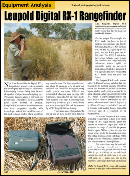 Leupold Digital RX-1 Rangefinder - page 102 Issue 51 (click the pic for an enlarged view)