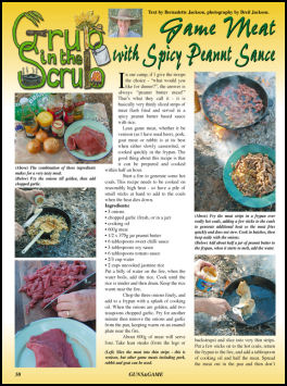 Game Meat with Spicy Peanut Sauce - page 50 Issue 55 (click the pic for an enlarged view)