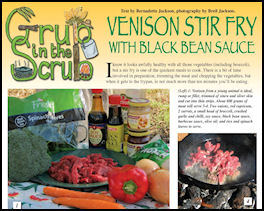 Grub in the Scrub - Venison Stir Fry with Black Bean Sauce - page 42 Issue 72 (click the pic for an enlarged view)